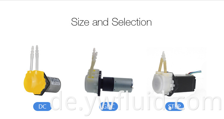 YWfluid Hot Products 12V/24V Selbstansaugende Labor-DIY-Mikro-Peristaltik-Flüssigkeitspumpe mit Gleichstrommotor für Laborgeräte